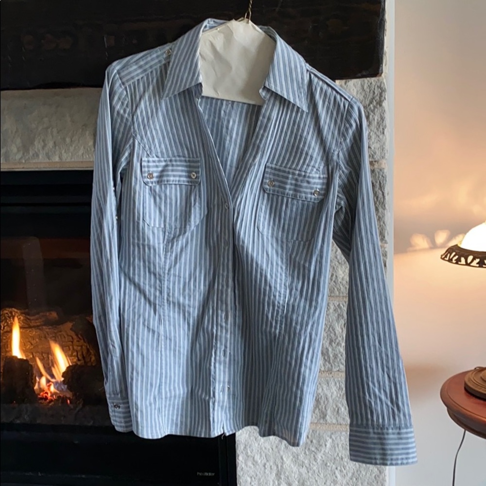 Women’s pinstripe button up